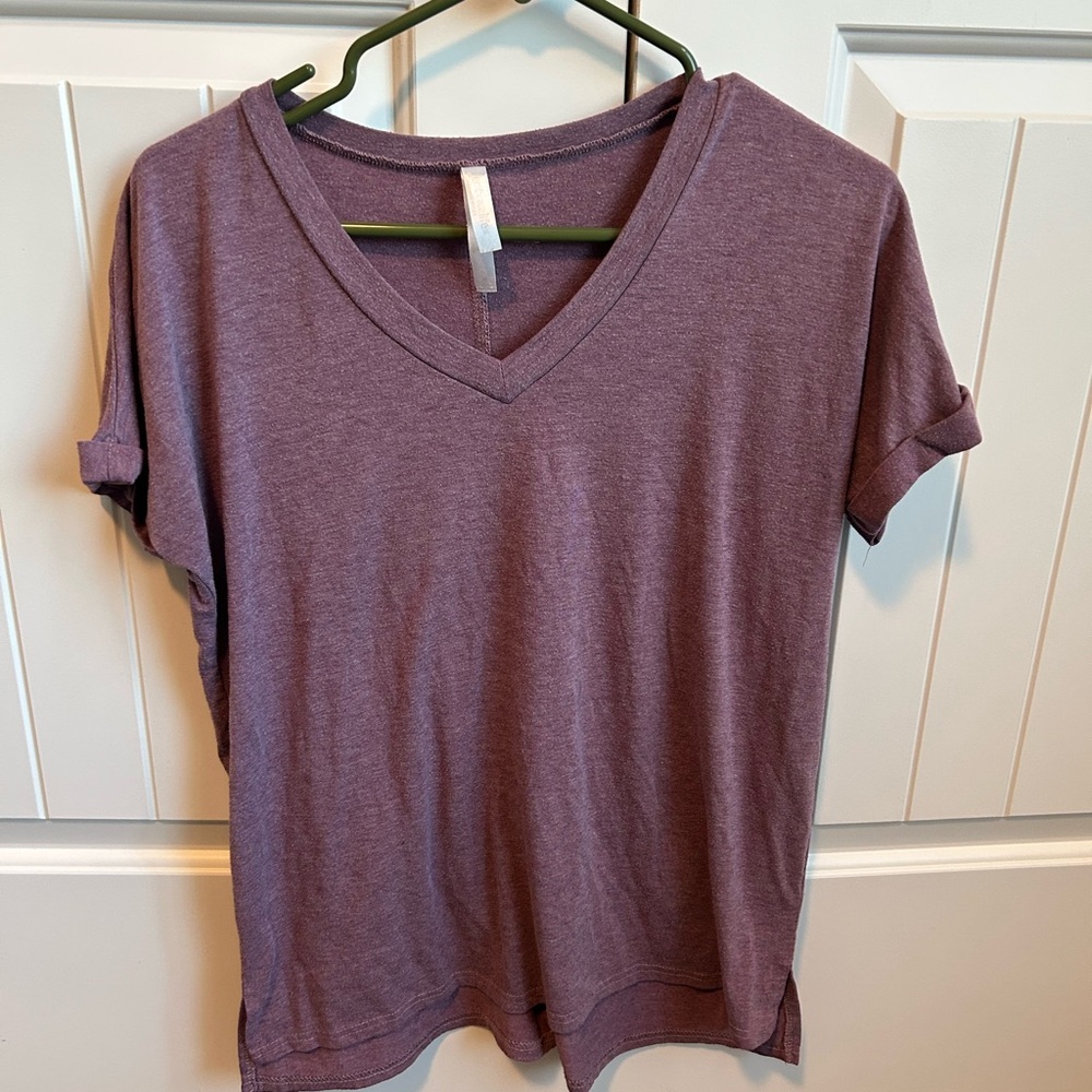 Women's Purple V-Neck Top